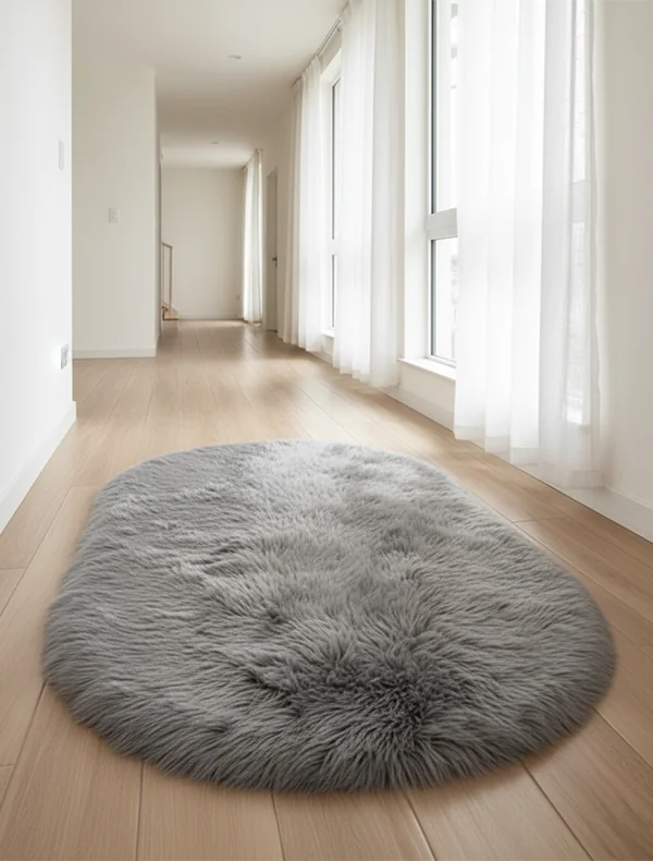 سجادة فرو مستورد شكل بيضاوي
