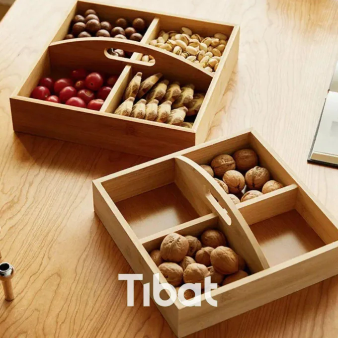 طبق تسالي مربع