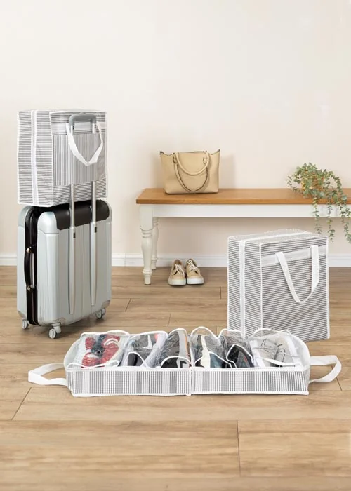 حقيبة تنظيم أحذية striped | عرض قطعتين