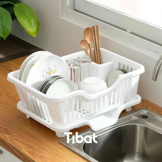 حامل وصفاية للأطباق