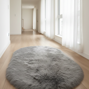 سجادة فرو مستورد شكل بيضاوي