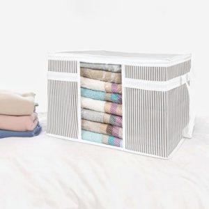 حقيبة تخزين بنافذه شفافة striped | عرض3قطع