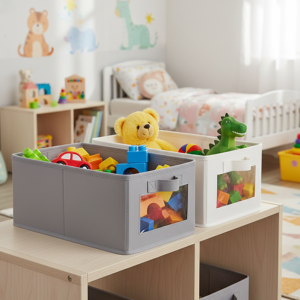 ​صندوق التخزين بقطعة شفافة